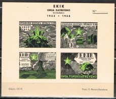 Hojita HAARLEM (Holland) 1953. EKIK, ESPERANTO Club Internacional Sin Dentar - Fantasy Labels