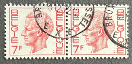 BEL1582Ux2h - King Baudouin - Pair Of 7 F Used Stamps - Belgium - 1971-72 - 1970-1980 Elström