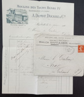 Enveloppe Et Factures Emile Ducasse Barabaste Lot Et Garonne 47 - Facturas