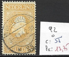 PAYS-BAS 92 Oblitéré Côte 55 € - Used Stamps