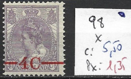 PAYS-BAS 98 * Côte 5.50 € - Unused Stamps