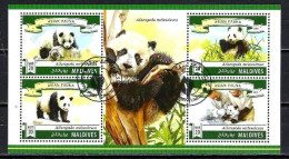 Animaux Pandas Maldives 2015 (260) Yvert N° 4841 à 4844 Oblitérés Used - Orsi