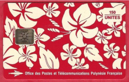 Télécarte Polynésie PF 19 Paréo Rouge  5N° Embouti - Polinesia Francese