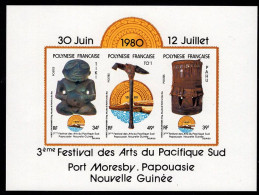 FRENCH POLYNESIA(1980) Native Crafts. Imperforate M/S Of 3. Scott No 336a, Yvert No BF5. - Geschnittene, Druckproben Und Abarten