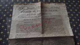 LES ANNALES DE LA HAUTE VIENNE, 1827, Journal Administratif Politique Littéraire  La Haute Vienne, Limoges, N°40 - 1800 - 1849