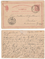 1892 Denmark To BRESLAU SYNAGOGUE Rabbi GUTTMANN Wife Germany Postal STATIONERY CARD Jew Judaica Jewish Cover - Guidaismo