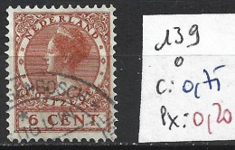 PAYS-BAS 139 Oblitéré Côte 0.75 € - Used Stamps