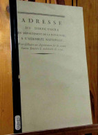 D'ALBY - COUDERC - LAPALISSE - CHILLAUD - BAILLE - ADRESSE DU DIRECTOIRE DU DEPARTEMENT DE LA DORDOGNE A L'ASSEMBLEE NAT - 1701-1800