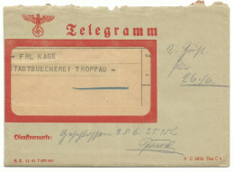 Sudetenland Telegramm M. Inhalt JABLUNKA Nach Troppau 1942 - Sudetes