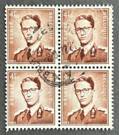 BEL1068UAx4BS - King Baudouin - Block Of 4 X 4.50 F Used Stamps - Belgium - 1962 - 1953-1972 Brillen