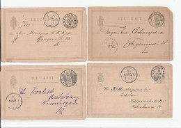 1891- 1894  4x OMB Denmark Travelling Post Office   Pmk POSTAL STATIONERY CARDS Copenhagen Cover Stamps Card - Postwaardestukken