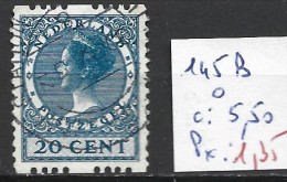 PAYS-BAS 145B Oblitéré Côte 5.50 € - Used Stamps