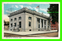 FITCHBURG, MA - POST OFFICE -  TRAVEL IN 1922 -  C. T. AMERICAN ART - - Autres & Non Classés