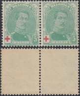 Belgique 1914 - Timbres Neufs. COB Nr.: 129 A. Une Paire. Dont 1 Avec Variété..................... (EB) AR-02045 - 1914-1915 Rotes Kreuz