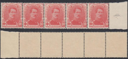 Belgique 1914 - Timbres Neufs. Nr.: 130 V. Bande De 5 Timbres................ (EB) AR-02046 - 1914-1915 Croix-Rouge