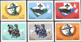Ajman 1967, Scout, 6val IMPERFORATED - Unused Stamps