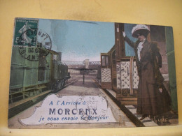 40 2471 CPA 1912 - 40 A L'ARRIVEE A MORCENX JE VOUS ENVOIE LE BONJOUR - ANIMATION - Morcenx