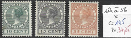 PAYS-BAS 154 à 56 * Côte 145 € - Unused Stamps