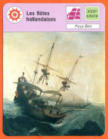 Les Flutes Hollandaises Pays Bas  Bateaux Fiche Illustrée Cousteau  N° 1058 - Boats