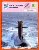 Les Sous Marins Nucléaires Angleterre Fiche Illustrée Cousteau N° 00C10 - Bateaux
