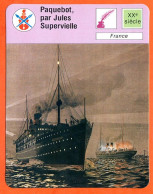 Paquebot Par Jules Supervielle Fiche Illustrée Cousteau  N° 1054 - Boats