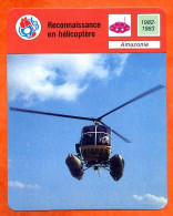 Reconnaissance En Hélicoptère Amazonie Fiche Illustrée Cousteau  N° 2009 - Aerei
