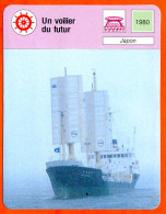 Un Voilier Du Futur Japon  Bateaux Fiche Illustrée Cousteau  N° 951 - Boten