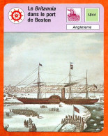 Le Britannia Dans Le Port De Boston Angleterre Bateau Histoire Des Bateaux Fiche Illustrée Cousteau N° 1350 - Bateaux