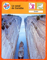 Le Canal De Corinthe Grèce  Bateaux Fiche Illustrée Cousteau  N° 2961 - Boats