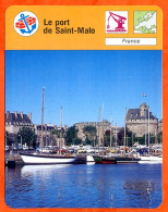 Le Port De Saint Malo France Bateaux Fiche Illustrée Cousteau  N° 3466 - Bateaux