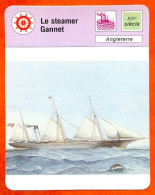 Le Steamer Gannet Angleterre  Bateau Histoire Des Bateaux Fiche Illustrée Cousteau  N° 1752 - Schiffe