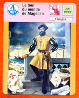 Le Tour Du Monde De Magellan Espagne Fiche Illustrée Cousteau  N° 2149 - Bateaux