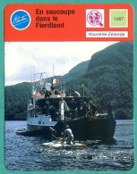 En Soucoupe Dans Le Fiordland Nouvelle Zélande Bateau Fiche Illustrée Cousteau N° 3112 - Boten