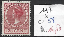 PAYS-BAS 177 * Côte 58 € - Unused Stamps