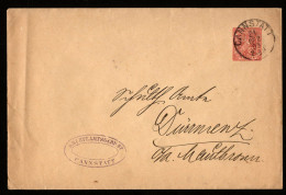 Amtlicher Verkehr, Ganzsache, Zehn Pfennig. Württembergische Post, 1894. (Amstgericht Cannstatt). - Postal  Stationery