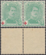 Belgique 1914 - Timbres Neufs. COB Nr.: 129 .A Paire  Dont 1 Avec Variété................... (EB) AR-02052 - 1914-1915 Rotes Kreuz