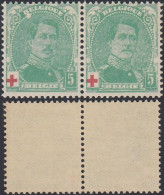 Belgique 1914 - Timbres Neufs. COB Nr.: 129 .A Paire  Dont 1 Avec Variété................... (EB) AR-02053 - 1914-1915 Rode Kruis