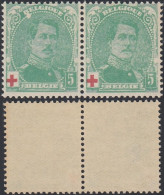 Belgique 1914 - Timbres Neufs. COB Nr.: 129 .A Paire  Dont 1 Avec Variété................... (EB) AR-02053 - 1914-1915 Croix-Rouge