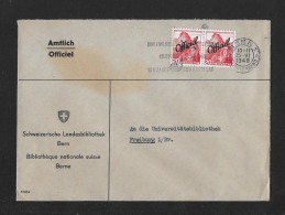 1948 OFFICIEL BRIEF ► Schweiz.Landesbibliothek Bern Nach Freiburg Im Breisgau    ►SBK-2x 50 / Paar◄ - Service