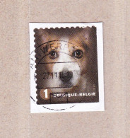 2014 Nr 4392 Gestempeld Op Fragment,zegel Uit Boekje B145.Honden / Chiens. - Used Stamps