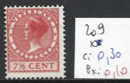 PAYS-BAS 209 * Côte 0.30 € - Unused Stamps