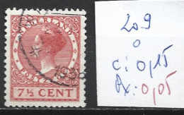 PAYS-BAS 209 Oblitéré Côte 0.15 € - Oblitérés