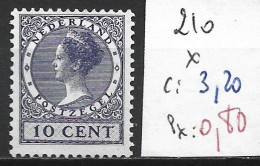 PAYS-BAS 210 * Côte 3.20 € - Unused Stamps