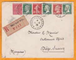 1929 - Enveloppe Recommandée Du SP 610 Damas Vers Diego Suarez Via SP 600 Beyrouth Et Tamatave - Cad Transit & Arrivée - Storia Postale