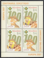 Rumanía Romania  HB 330 2007 Europa Centenario Del Scoutismo MNH - Altri & Non Classificati