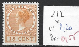 PAYS-BAS 212 * Côte 2.20 € - Unused Stamps