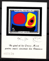 PI1 Rumanía Roumania  Nº 81 HB 1970 Joan Miró Nueva, Sin Fijasellos MNH - Sonstige & Ohne Zuordnung