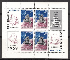 AST/S Rumanía Romania  HB 73 1969 El Hombre En La Luna Nueva, Sin Fijasellos - Andere & Zonder Classificatie