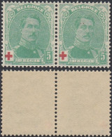 Belgique 1914 - Timbres Neufs. COB Nr.: 129 .A Paire  Dont 1 Avec Variété................... (EB) AR-02056 - 1914-1915 Red Cross