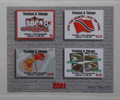 TRINITE TOBAGO TRINIDAD 2001  BLOCK  MNH** FOOTBALL FUSSBALL SOCCER CALCIO FOOT FUTBOL VOETBAL FUTEBOL - Unused Stamps